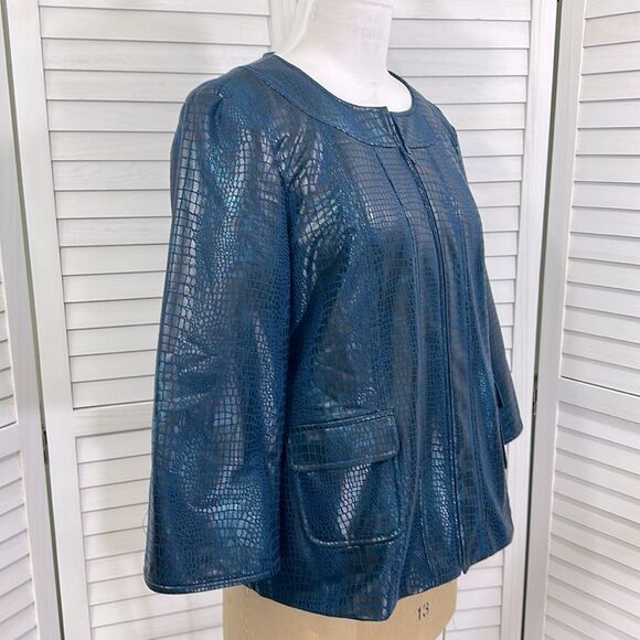 Susan Graver Jacket Size Large Embossed Faux Croc NWOT - Picture 5 of 12